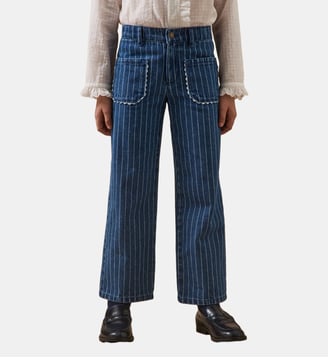 Pantalon droit rayé festonné - Cyrillus - Rayure tennis
