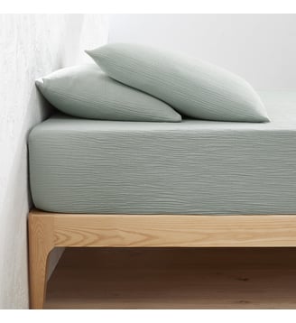 Drap-housse uni gaze de coton bonnet 30cm La Redoute Interieurs