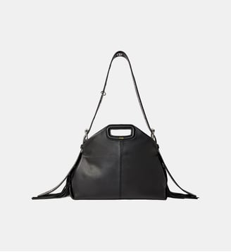 Sac à main Miss M cuir à franges - Maje - Noir