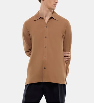 Chemise en jersey piqué de coton - Fursac - Noisette