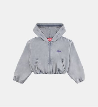 Sweat à fermeture éclair intégrale avec logo - Diesel Kids - Argent