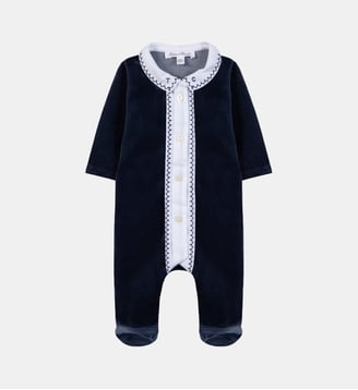Pyjama -  velours col pointu - Tartine Et Chocolat - Marine