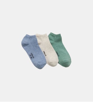 Socquettes unies par lot de 3 - Cyrillus - Vert clair multicolore