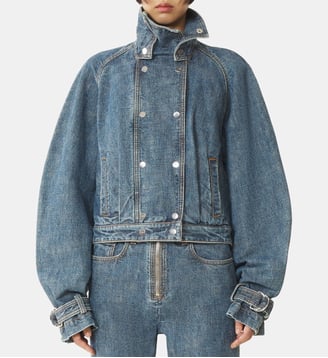 Blouson Court En Denim - Lanvin - Bleu