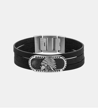 Bracelet souple Indien en PVD - Phebus - Noir
