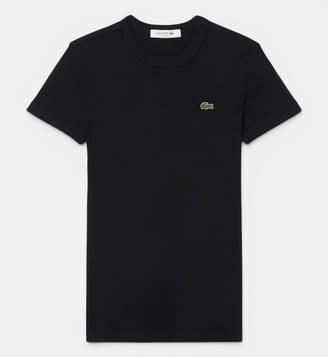 T-shirt slim fit coton côtelé - Lacoste - Noir
