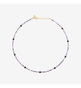 Collier indie amante amethyste/onyx Caroline Najman