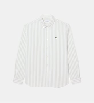 Chemise Oxford rayée regular fit - Lacoste - Vert clair et blanc