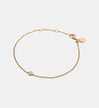 Bracelet solitaire en 925 argenté doré 18K avec topaze blanche - Aristocrazy - Or