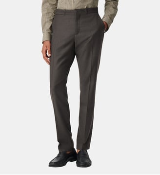 Pantalon de costume flanelle en laine - Ikks - Marron havane