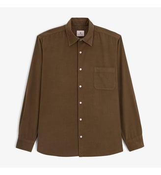 Chemise manches longues velours côtelé Serge Blanco