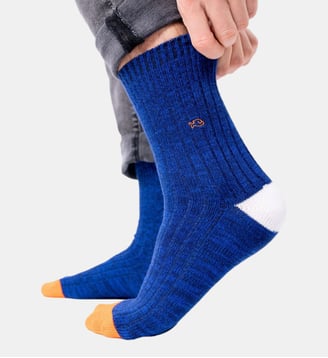 Chaussettes en coton épais club - Billybelt - Bleu et blanc