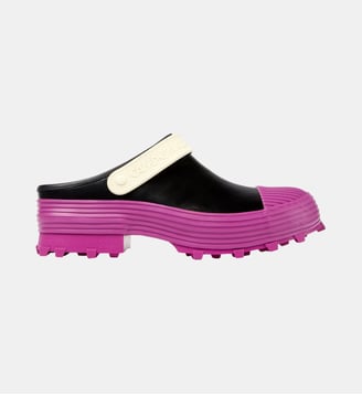 Sandales Traktori cuir - Camperlab - Violet noir