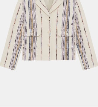 veste à rayures brodées - ryselle - Pablo - Écru