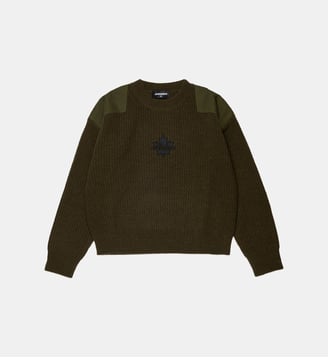 Pull ras du cou avec logo - Dsquared2 - Kaki