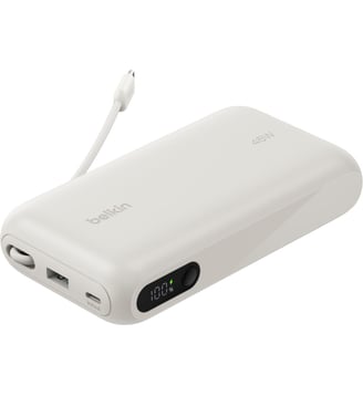 Batterie externe 20K 45W cable intégré Sable - Belkin - Standard