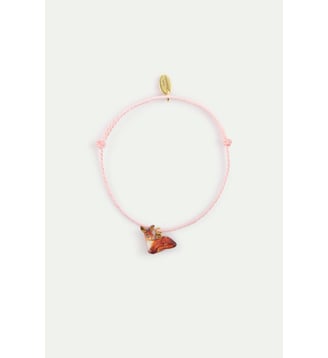 Bracelet corde rose faon - Les Néréides - Marron