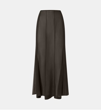 Jupe longue avec détails transparents - Pinko - Marron très foncé