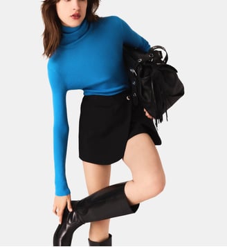 Short tailoring trompe l'œil - Maje - Noir