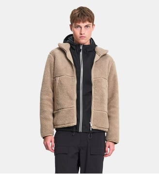 Veste sherpa recyclée col montant zippée - Aigle - Camel