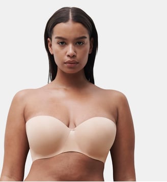 Soutien-gorge bandeau coques bretelles amovibles - Chantelle - Beige et doré