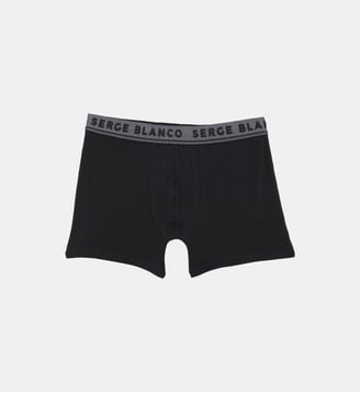 Pack de 3 boxers en coton uni - Serge Blanco - Noir
