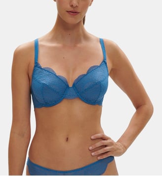 Soutien-gorge armatures Myosotis dentelle - Simone Pérèle - Bleu roi