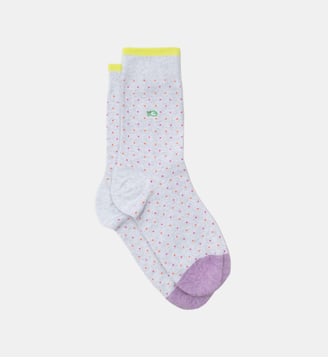 Chaussettes en coton peigné à pois - Billybelt - Gris et orange