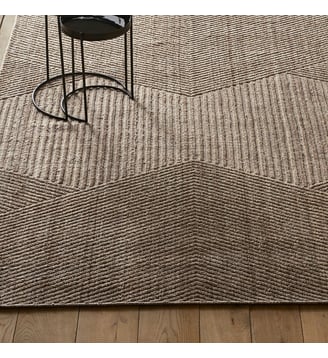 Tapis laine reliéfé, tissé main - AM.PM - Naturel chiné