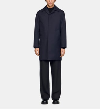 Trench droit court signature - Sandro - Bleu marine