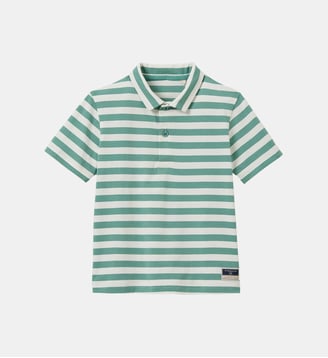Polo rayé  - Coton biologique - Cyrillus - Rayure verte
