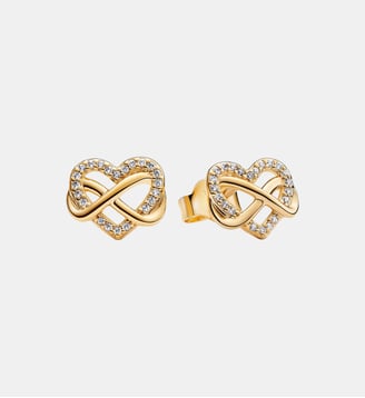 Clous d'Oreilles Cœur Infini Scintillants - Pandora - Doré