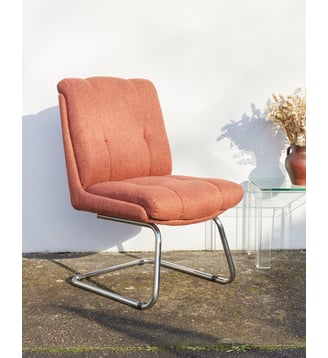 Fauteuil en tissu Jakob N°699- Produit chiné - Debongout - Brique