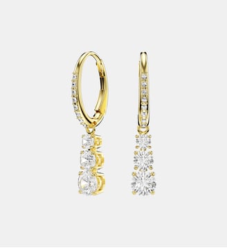 Anneaux d'oreilles Stilla Attract, Métal rhodié - Swarovski - Gold tone