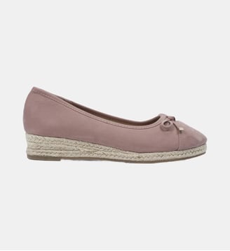 Ballerines à talon de 4 cm, très confortables - Isotoner - Rose poudré