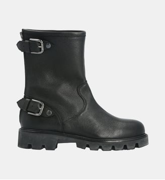 Boots biker doris - cuir lisse - Colisée Paris - Noir