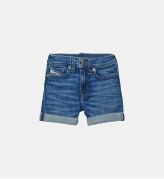 Short en denim avec revers - Diesel Kids - Denim bleu