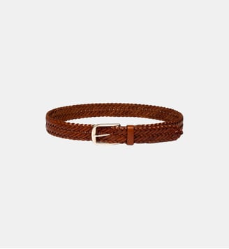 Ceinture en cuir tressé - Sandro - Camel