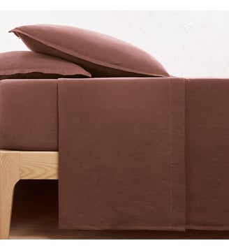 Drap plat uni en lin lavé La Redoute Interieurs