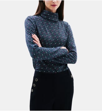 T-shirt tanoushka1 - Motif imprimé - Coton - Coupe droite - Caroll - Bleu marine