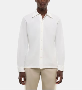 Chemise en jersey piqué de coton - Fursac - Blanc