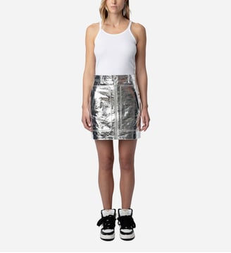 Jupe John Cuir - Zadig&Voltaire - Argent
