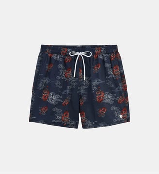 Short de bain imprimé dragons Nestor - Serge Blanco - Bleu marine