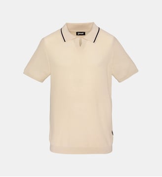 Polo rétro maille filet - Schott - Blanc cassé
