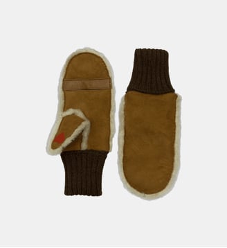 Moufles Erika Femme Cuir Double Face - Agnelle - Marron
