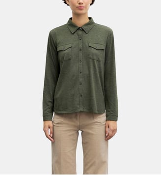 Chemise en jersey - BARBA - Gerard Darel - Vert kaki