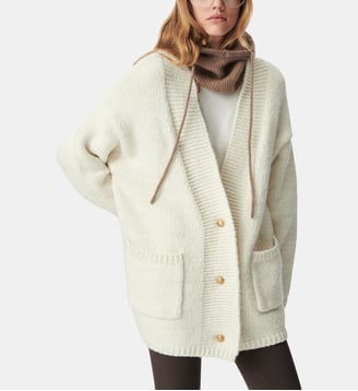 Cardigan loose tricot lurex - Ikks - Écru