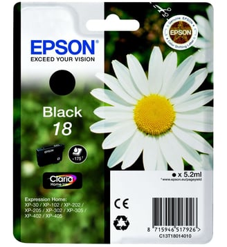 Cartouche d'encre Originale T1801 Noire Série Pâquerette - C13T18014010 - Epson - Noir