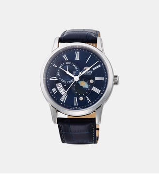 Montre automatique Sun & moon Bleu foncé RAAK0011D - Orient - Argenté