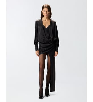 Robe courte avec traîne - Pinko - Limousine noire